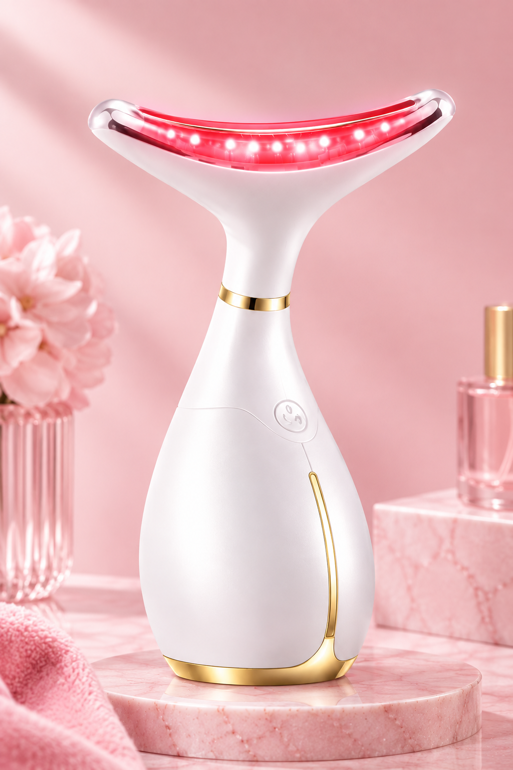 Masajeador Facial y de Cuello con Luz LED – Cuidado de la Piel en Casa