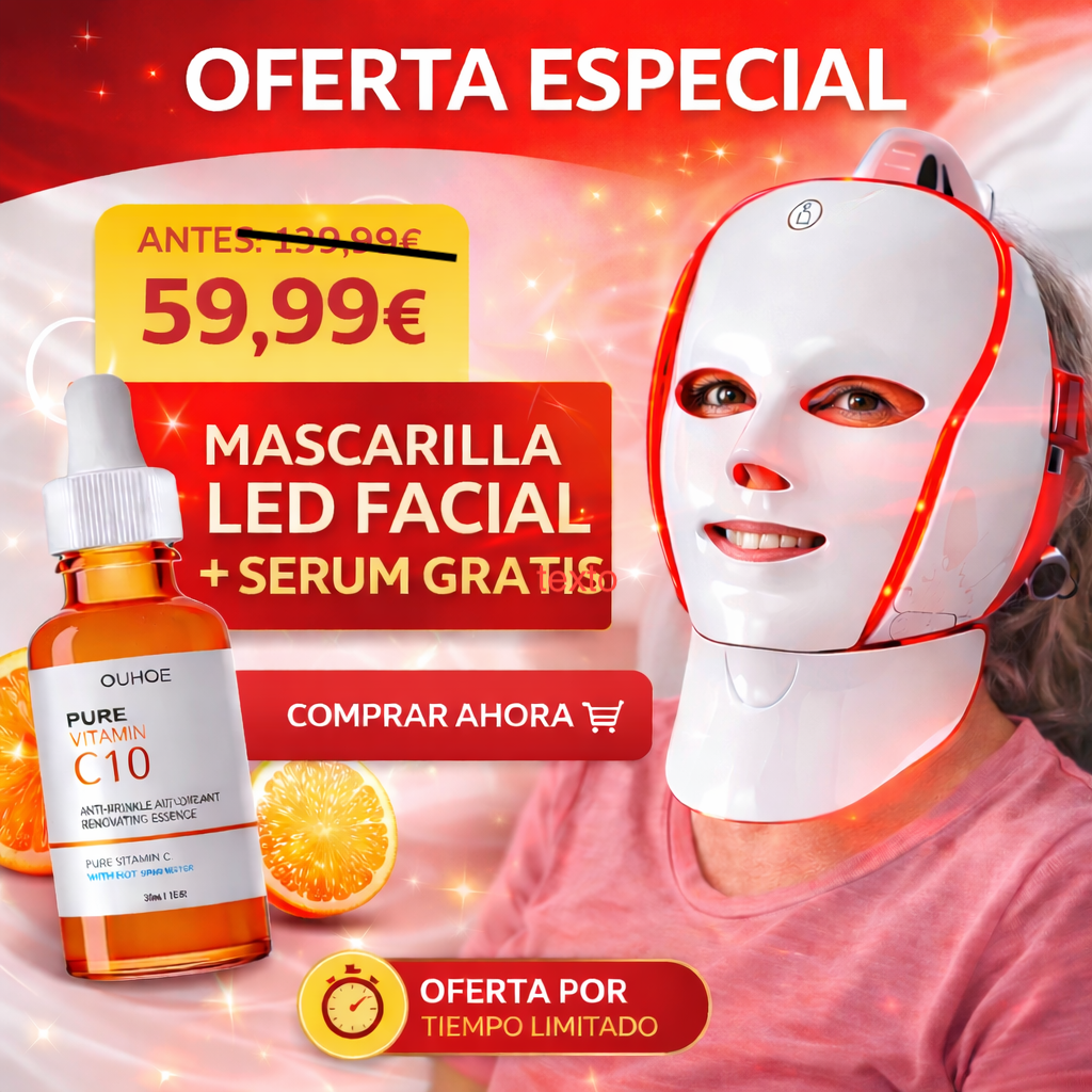DermaLux Led Mascarilla Rejuvenecedora + Sérum GRATIS