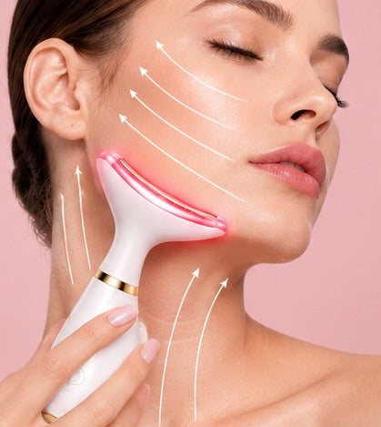 Masajeador Facial y de Cuello con Luz LED – Cuidado de la Piel en Casa
